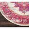 Homeroots 5 ft. Round Ivory & Fuchsia Distressed Area Rug 385324 - alternate 3